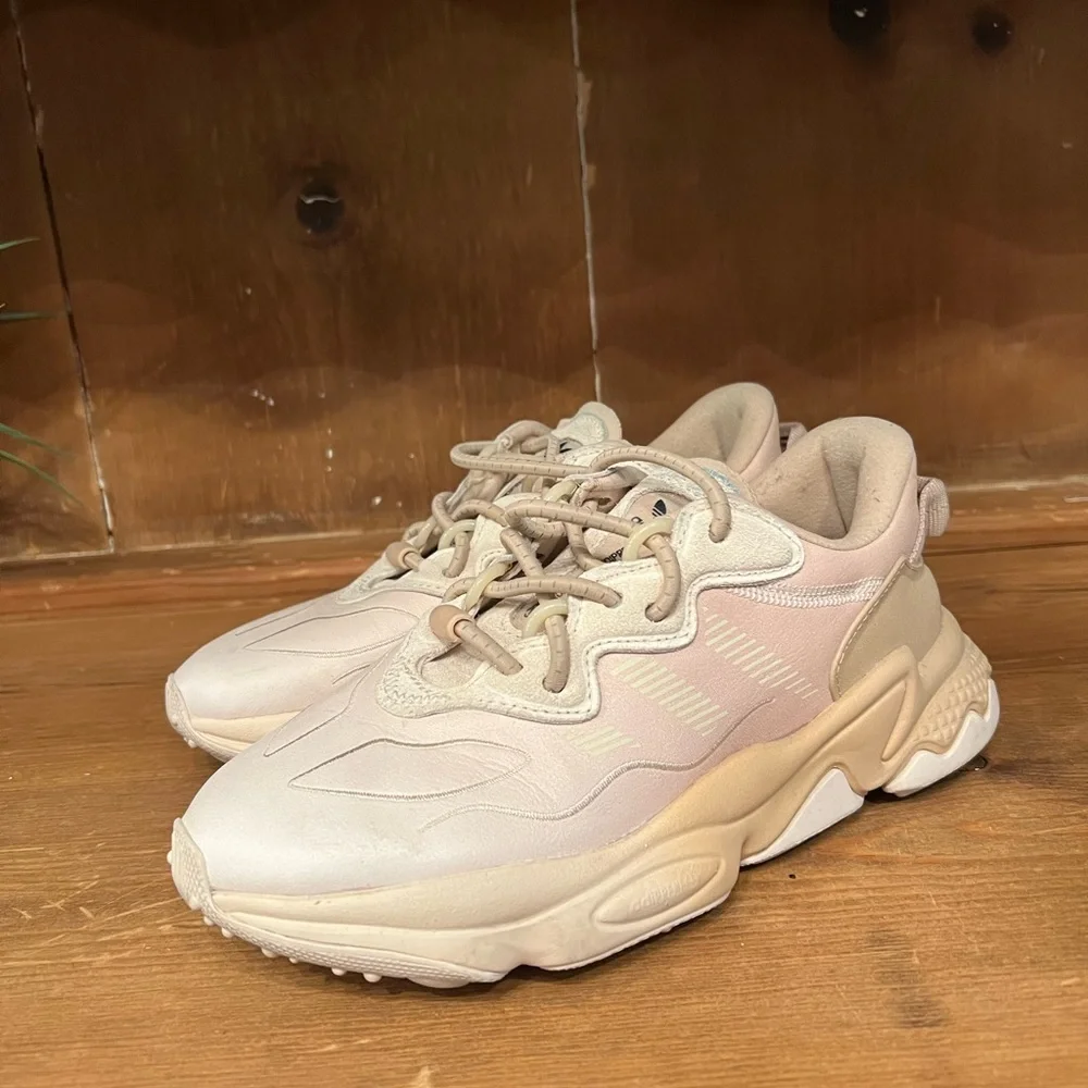 Women’s Adidas Oswego AdiPreme Sneakers Shoes Beige Tan Light Pink Size 7